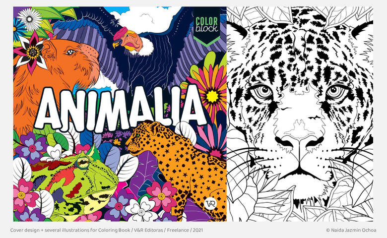 Cover design + several illustrations for Coloring Book