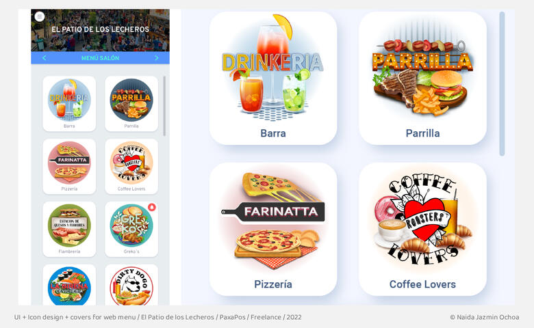 UI + Icon design + covers for web menu