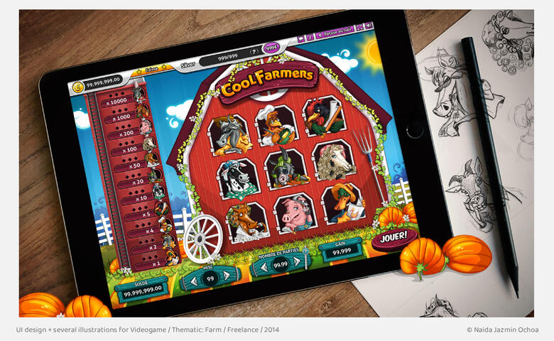 UI design + several illustrations for Videogame